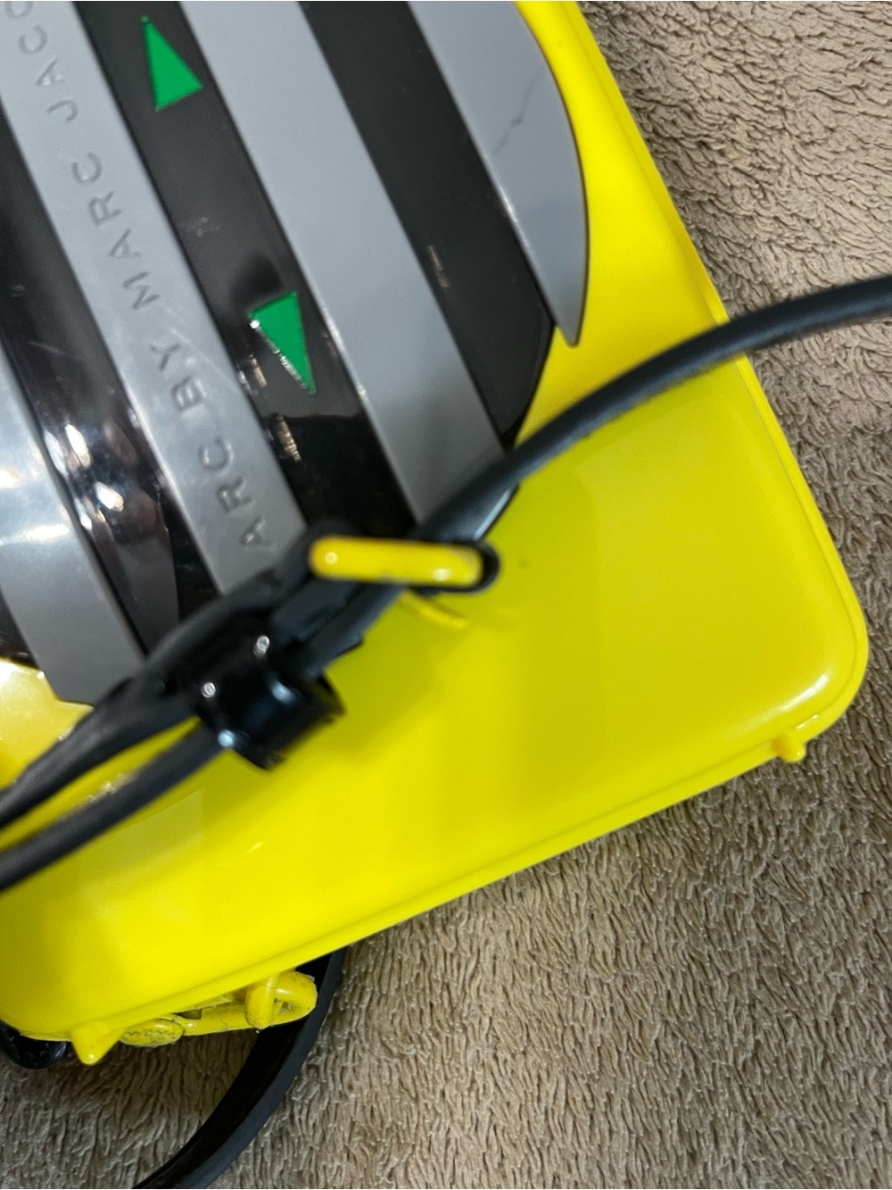 Marc by Marc Jacobs Yellow Crossbody Cassette Bag with Black Strap - Picture 11 of 12